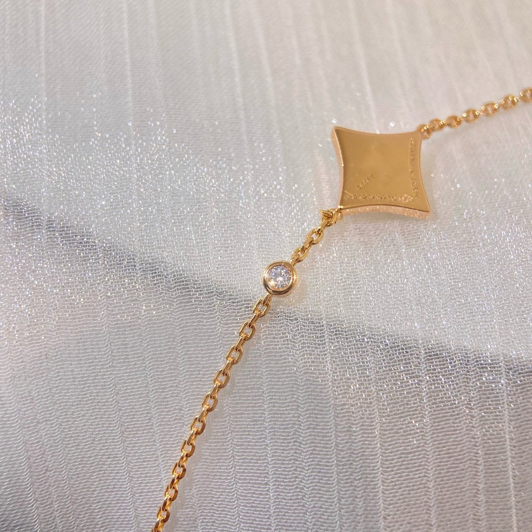 [⭐JeweliWhal]カラースターカーネリアンピンクゴールドダイヤモンドブレスレット