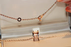 [⭐JeweliWhal]ZERO 1 ROCK PEDANT PINK GOLD BLACK NECKLACE