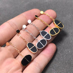 [⭐JeweliWhal]CHAINE VERSO BLACK CERAMIC SILVER EARRINGS