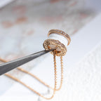 [⭐JeweliWhal]ZERO 1 WHITE CERAMIC PINK GOLD DIAMOND NECKLACE