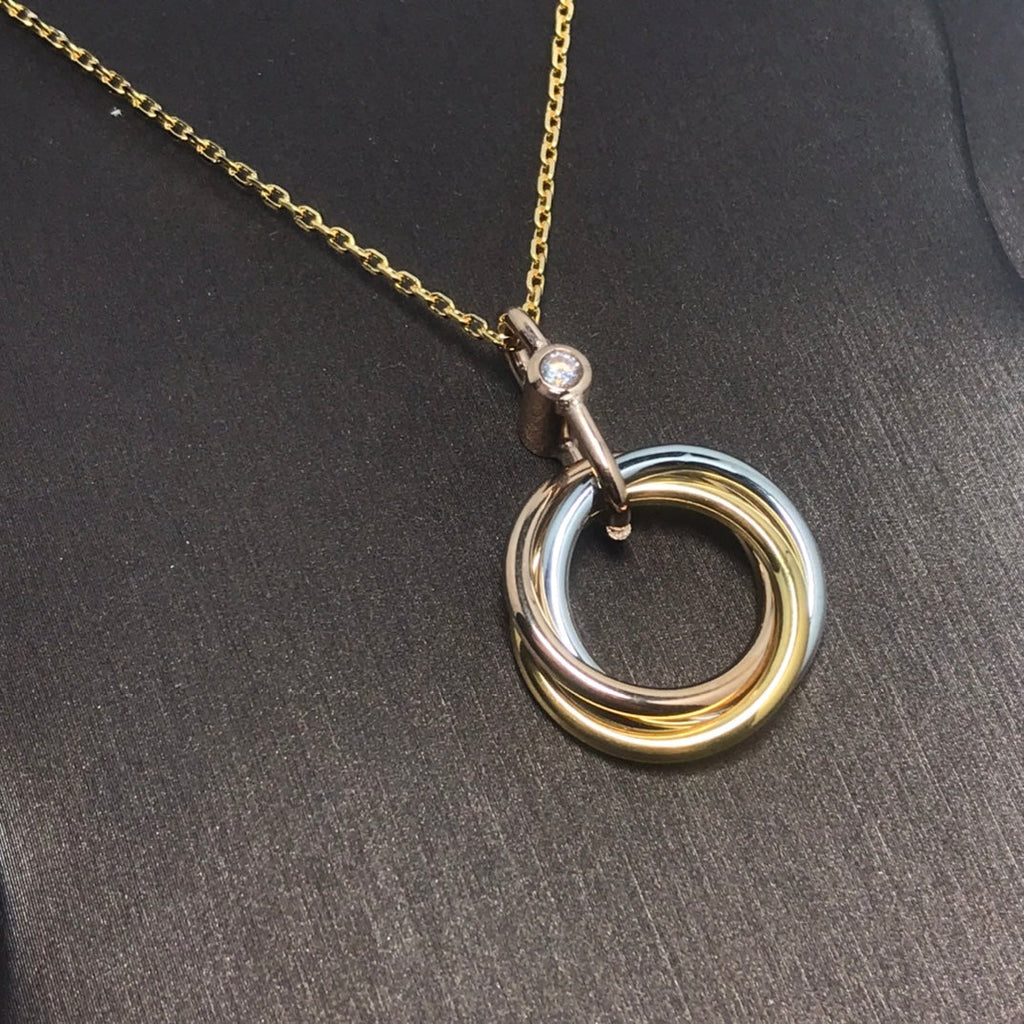[⭐JeweliWhal]TRINITY SILVER GOLD PINK GOLD NECKLACE