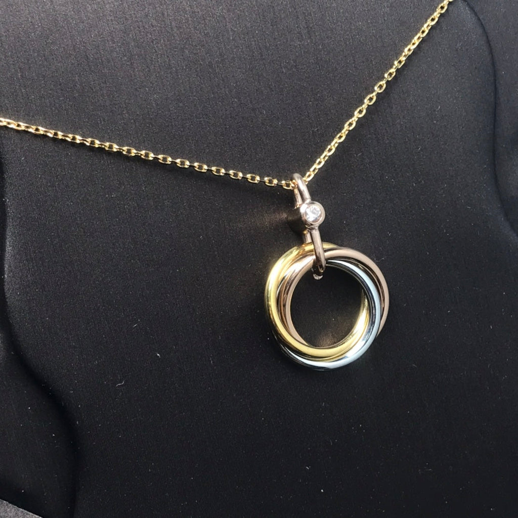 [⭐JeweliWhal]TRINITY SILVER GOLD PINK GOLD NECKLACE