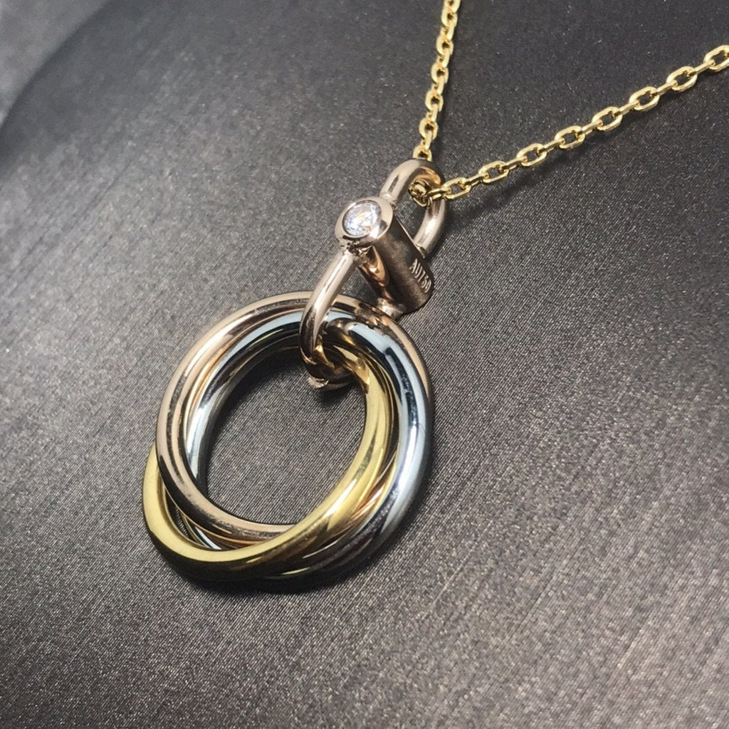[⭐JeweliWhal]TRINITY SILVER GOLD PINK GOLD NECKLACE