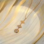 [⭐JeweliWhal]STAR AND SUN DIAMOND PINK GOLD NECKLACE