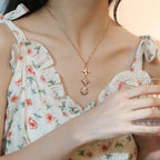 [⭐JeweliWhal]STAR AND SUN DIAMOND PINK GOLD NECKLACE