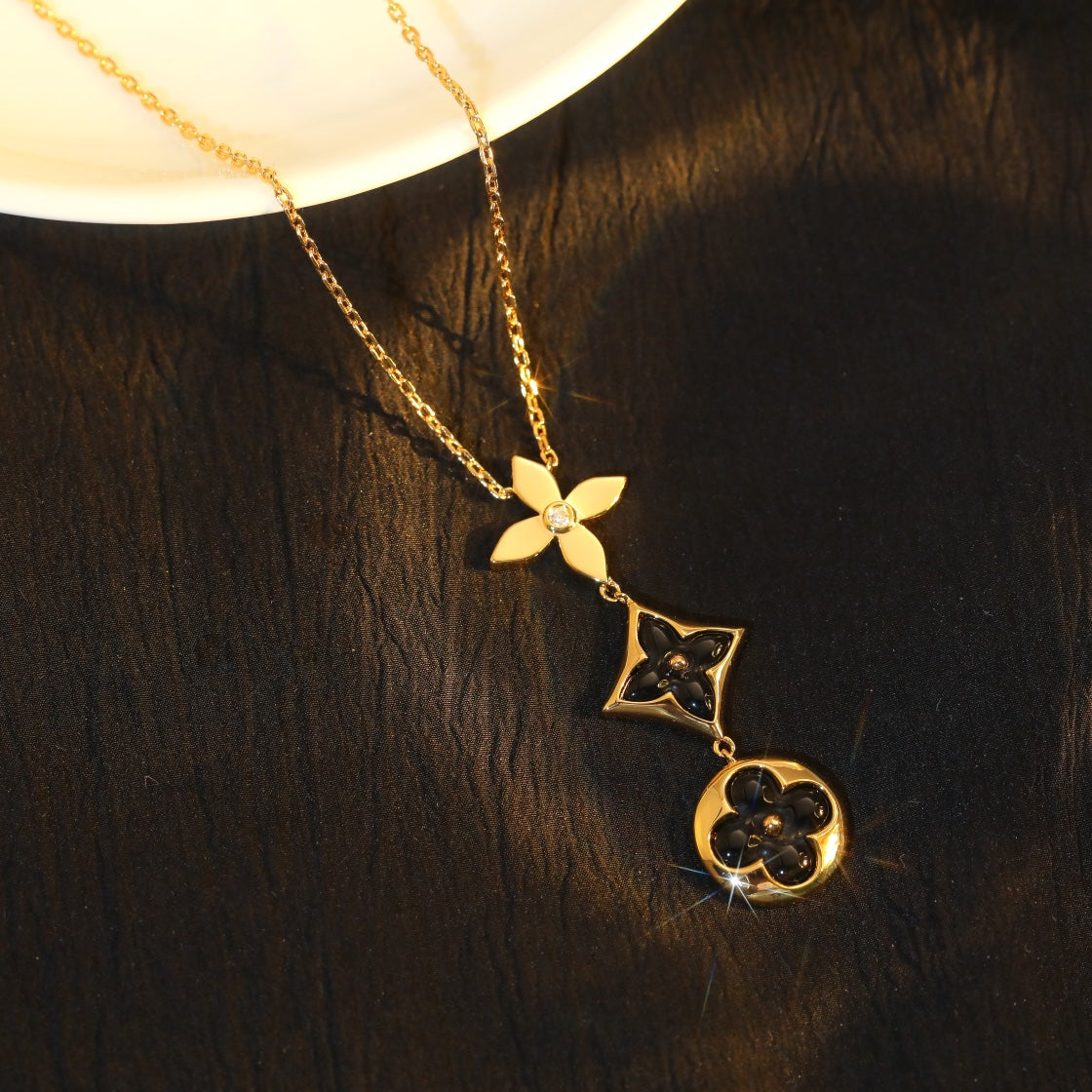 [⭐JeweliWhal]STAR AND SUN ONYX PINK GOLD NECKLACE