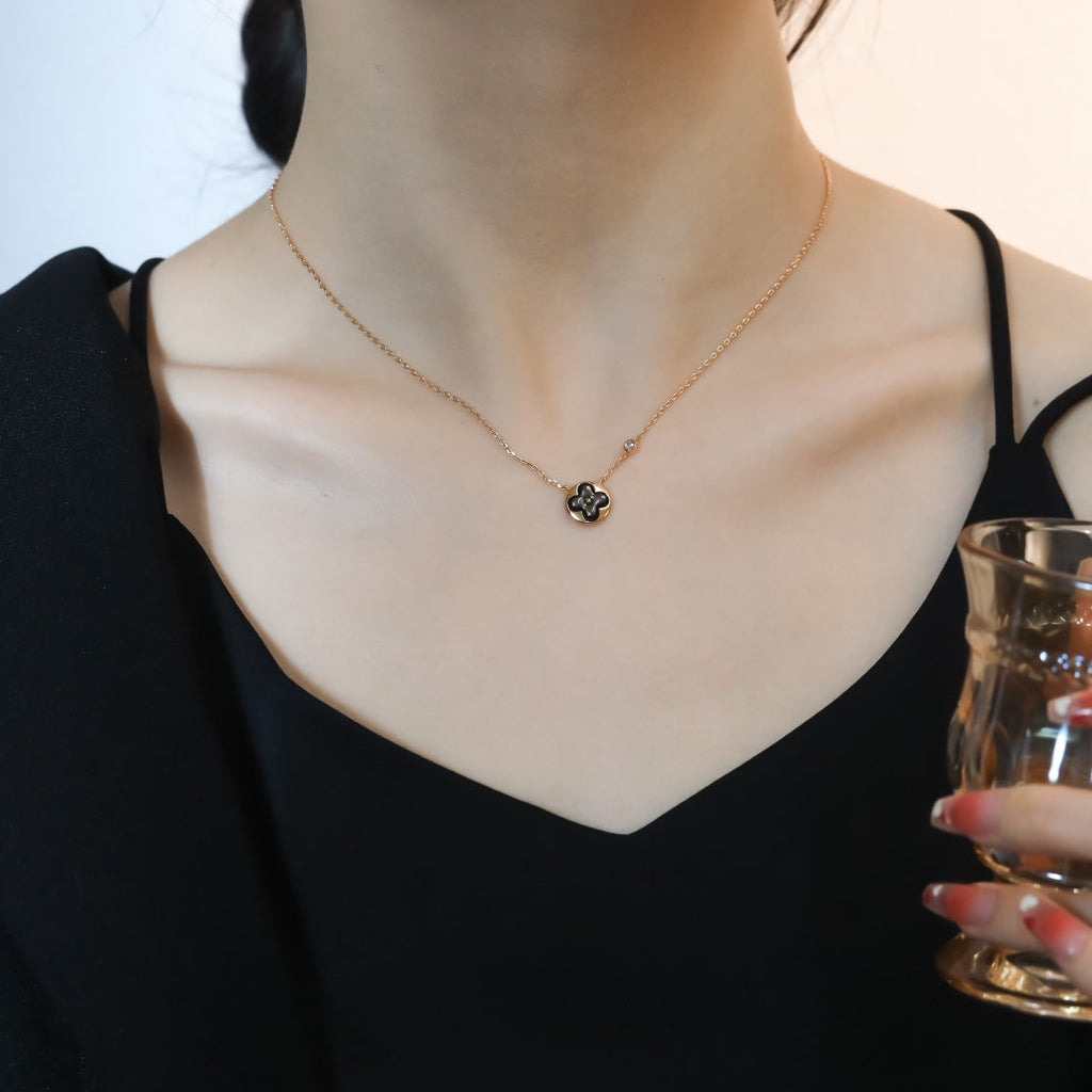 [⭐JeweliWhal]サンペンダント ピンクゴールド ダイヤモンド1個ネックレス