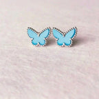 [⭐JeweliWhal]BUTTERFLY TURQUOISE EARRINGS SILVER