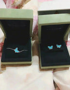 [⭐JeweliWhal]BUTTERFLY TURQUOISE EARRINGS SILVER
