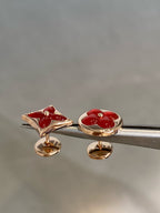 [⭐JeweliWhal]STAR AND SUN PINK GOLD CARNELIAN STUD EARRINGS