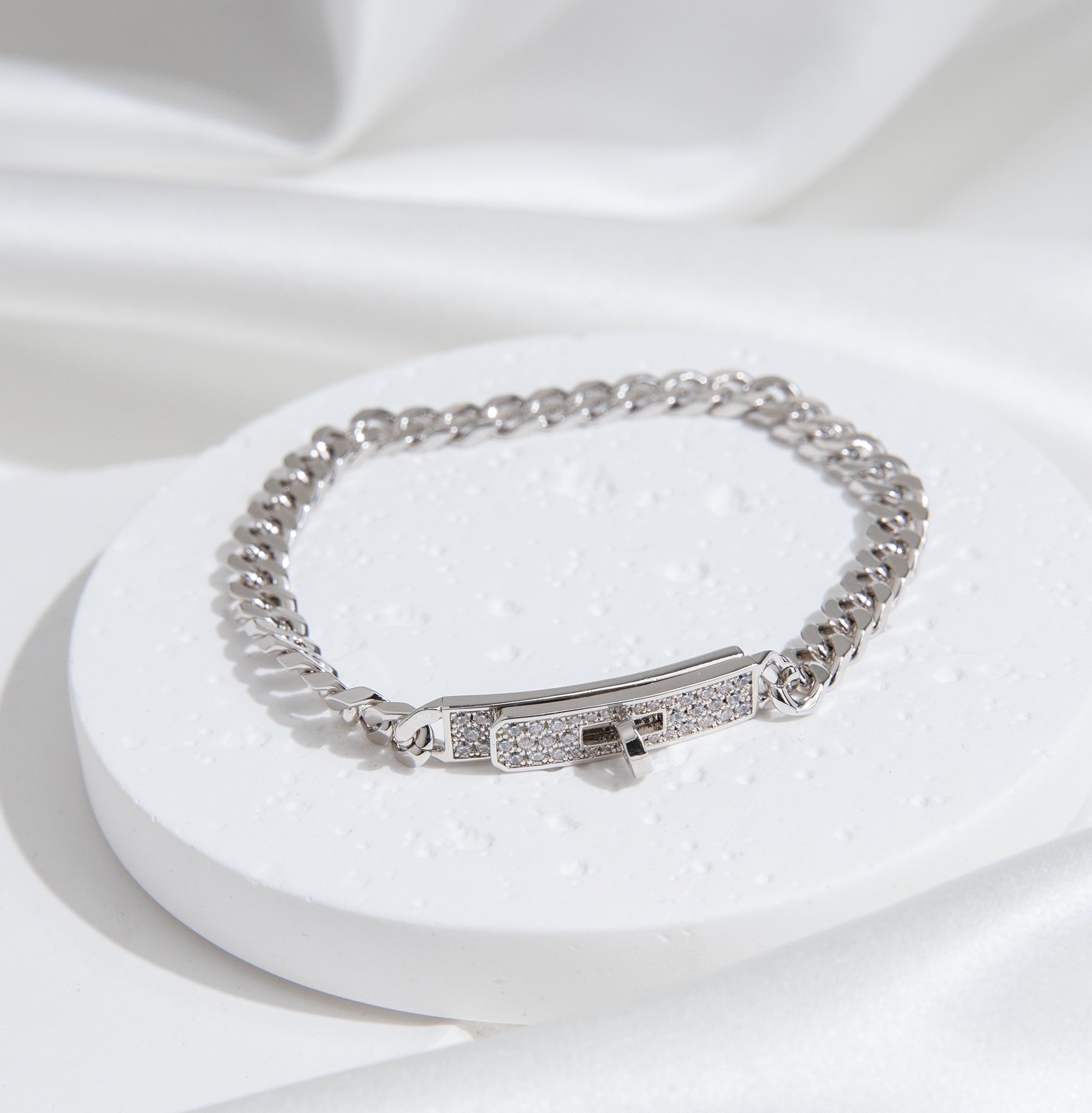 [⭐JeweliWhal]KELLY CHAIN SILVER DIAMOND BRACELET