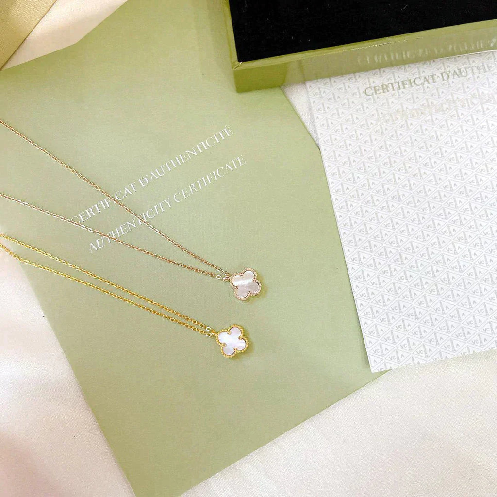 [⭐JeweliWhal]CLOVER MINI 9.5MM WHITE MOTHER-OF-PEARL NECKLACE