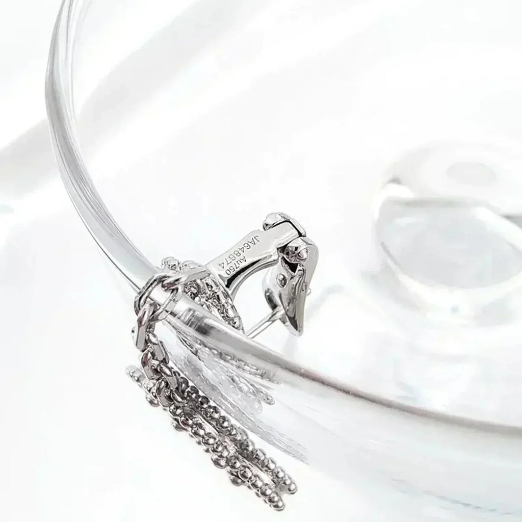 [⭐JeweliWhal]CLOVER 2 MOTIFS  DIAMOND ONYX EARRINGS SILVER