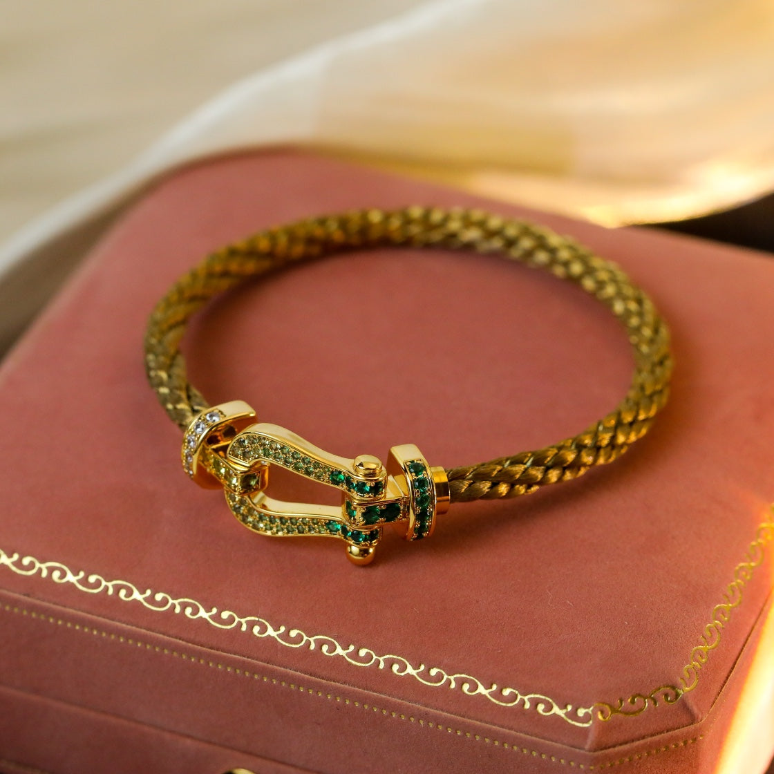 [⭐JeweliWhal]FORCE 10 GOLD GREEN DIAMOND PAVED