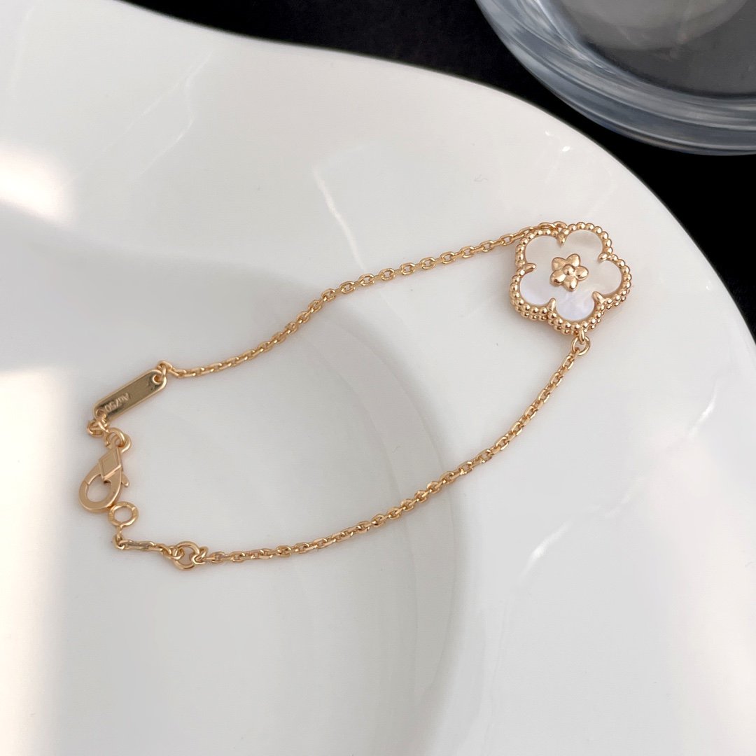 [⭐JeweliWhal]ラッキースプリング ローズゴールド モップブレスレット