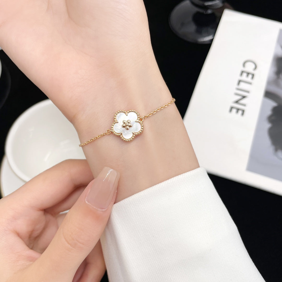 [⭐JeweliWhal]ラッキースプリング ローズゴールド モップブレスレット