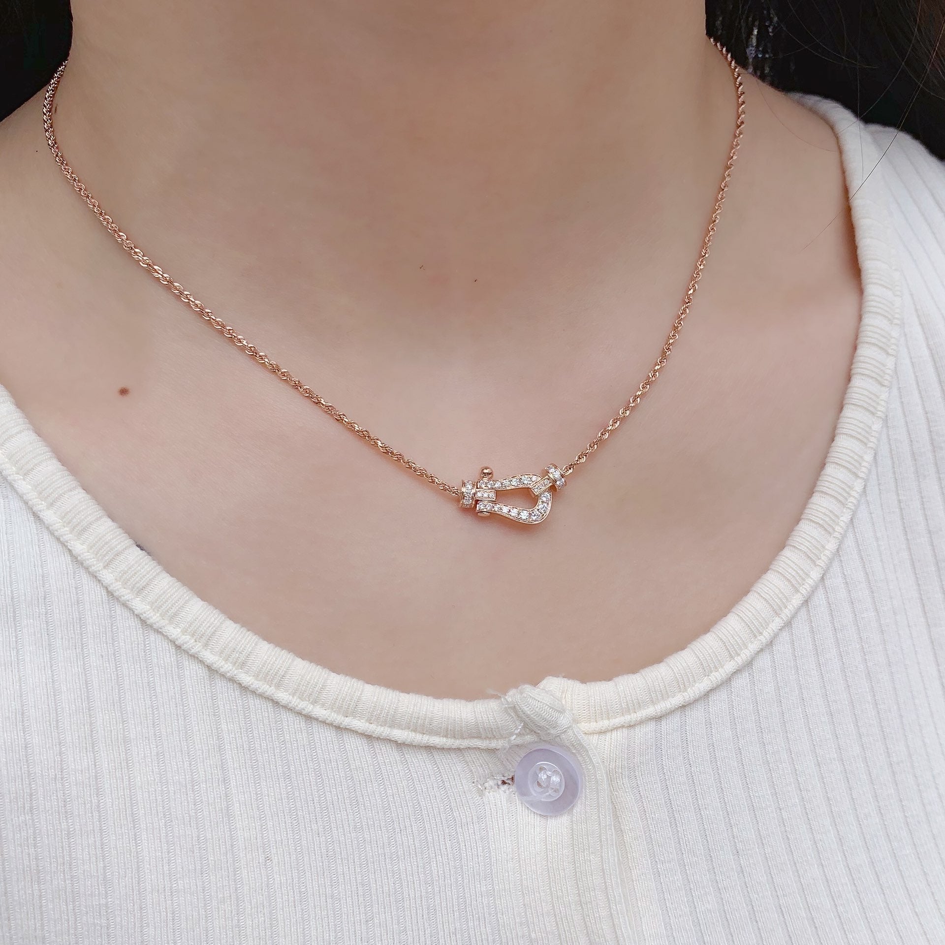 [⭐JeweliWhal]FORCE 10 PINK GOLD DIAMOND NECKLACE