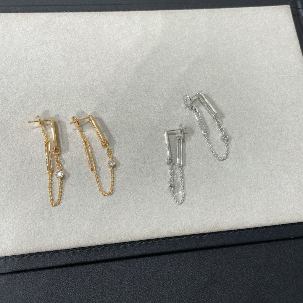 [⭐JeweliWhal]CHAINE CHAOS DIAMOND DROP EARRINGS