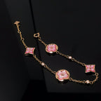 [⭐JeweliWhal]STAR AND SUN 4 MOTIF PINK MOP PINK GOLD BRACELET