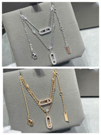 [⭐JeweliWhal]MOVE 2 ROW DIAMOND NECKLACE