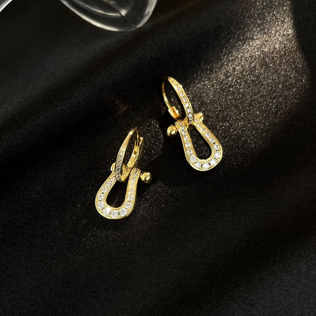 [⭐JeweliWhal]フォース10 フルダイヤモンド ドロップイヤリング ミディアムモデル