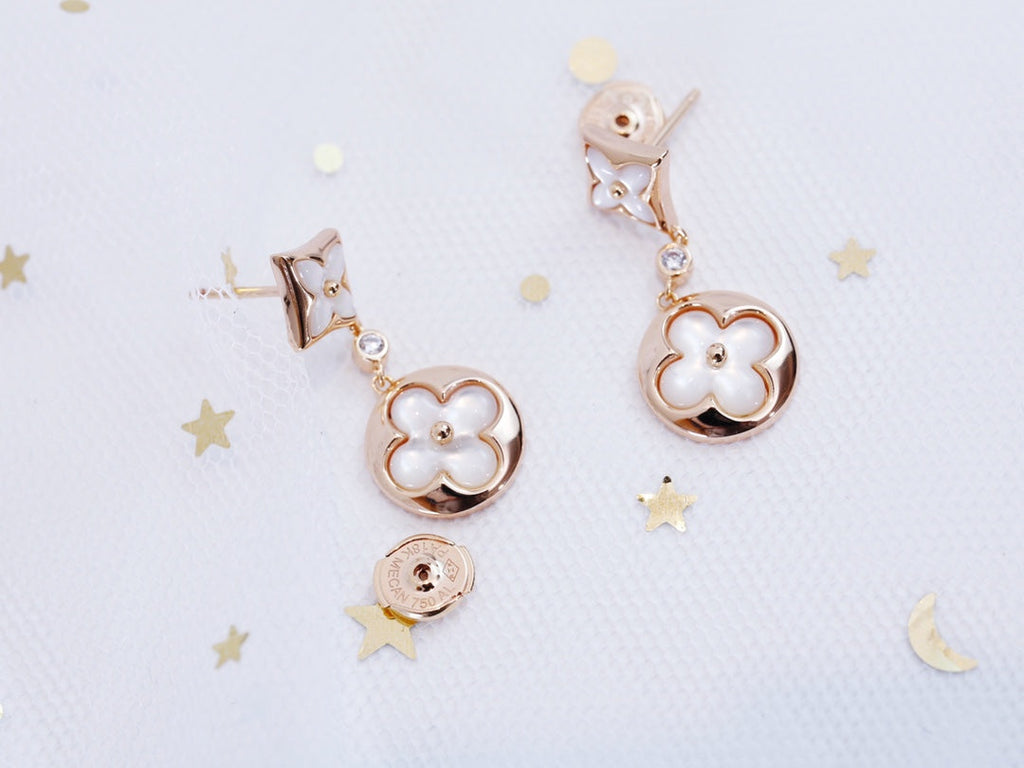 [⭐JeweliWhal]STAR AND SUN PINK GOLD MOP DROP EARRINGS