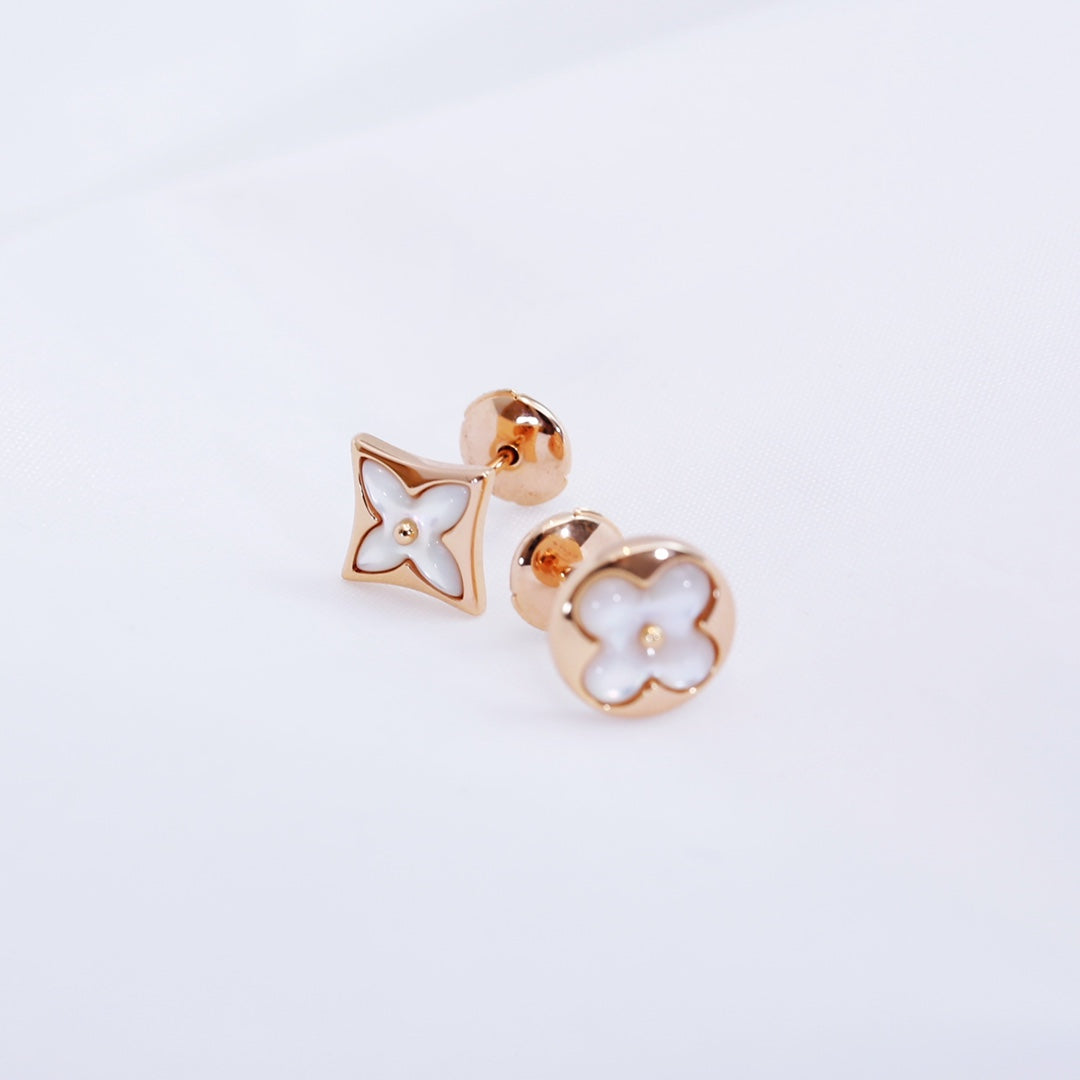 [⭐JeweliWhal]STAR AND SUN PINK GOLD MOP STUD EARRINGS