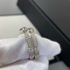 [⭐JeweliWhal]LOVE DIAMOND SILVER HOOP EARRINGS