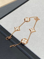 [⭐JeweliWhal]STAR AND SUN 5 MOTIF MOP PINK GOLD BRACELET