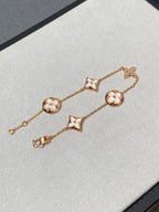 [⭐JeweliWhal]STAR AND SUN 5 MOTIF MOP PINK GOLD BRACELET