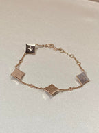 [⭐JeweliWhal]STAR 4 MOTIF MOP DIAMOND PINK GOLD BRACELET