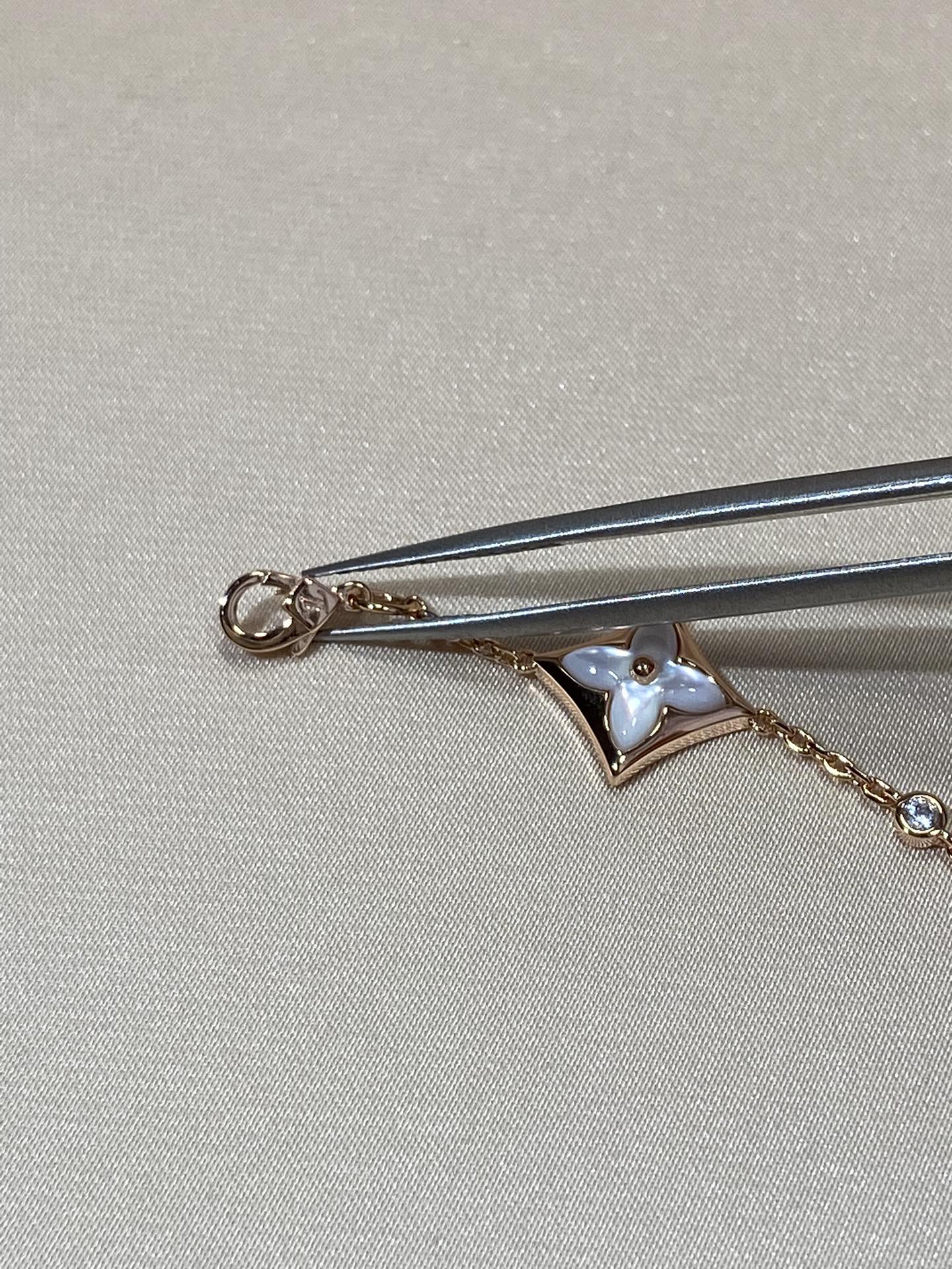 [⭐JeweliWhal]スター 4モチーフ モップ ダイヤモンド ピンクゴールド ブレスレット