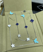 [⭐JeweliWhal]LUCKY CLOVER SILVER 11 MOTIF NECKLACE
