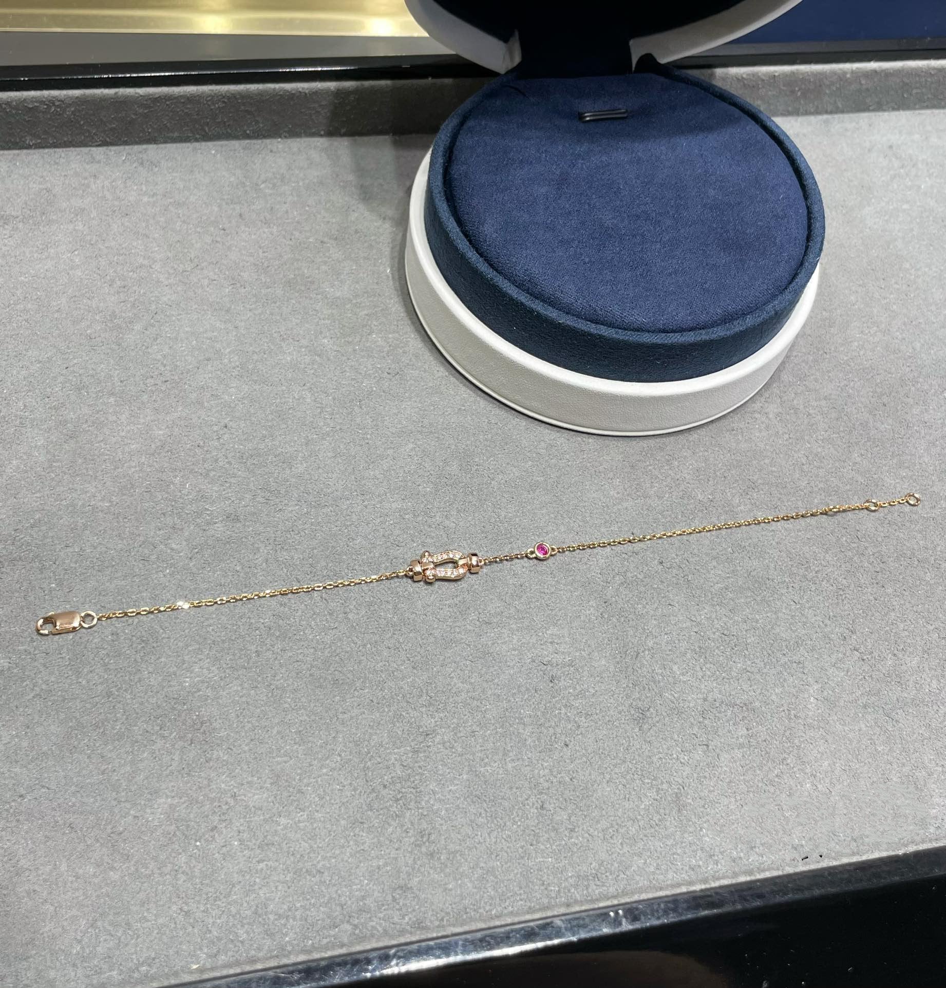 [⭐JeweliWhal]フォース10 ダイヤモンドチェーンリンク ピンクゴールドブレスレット