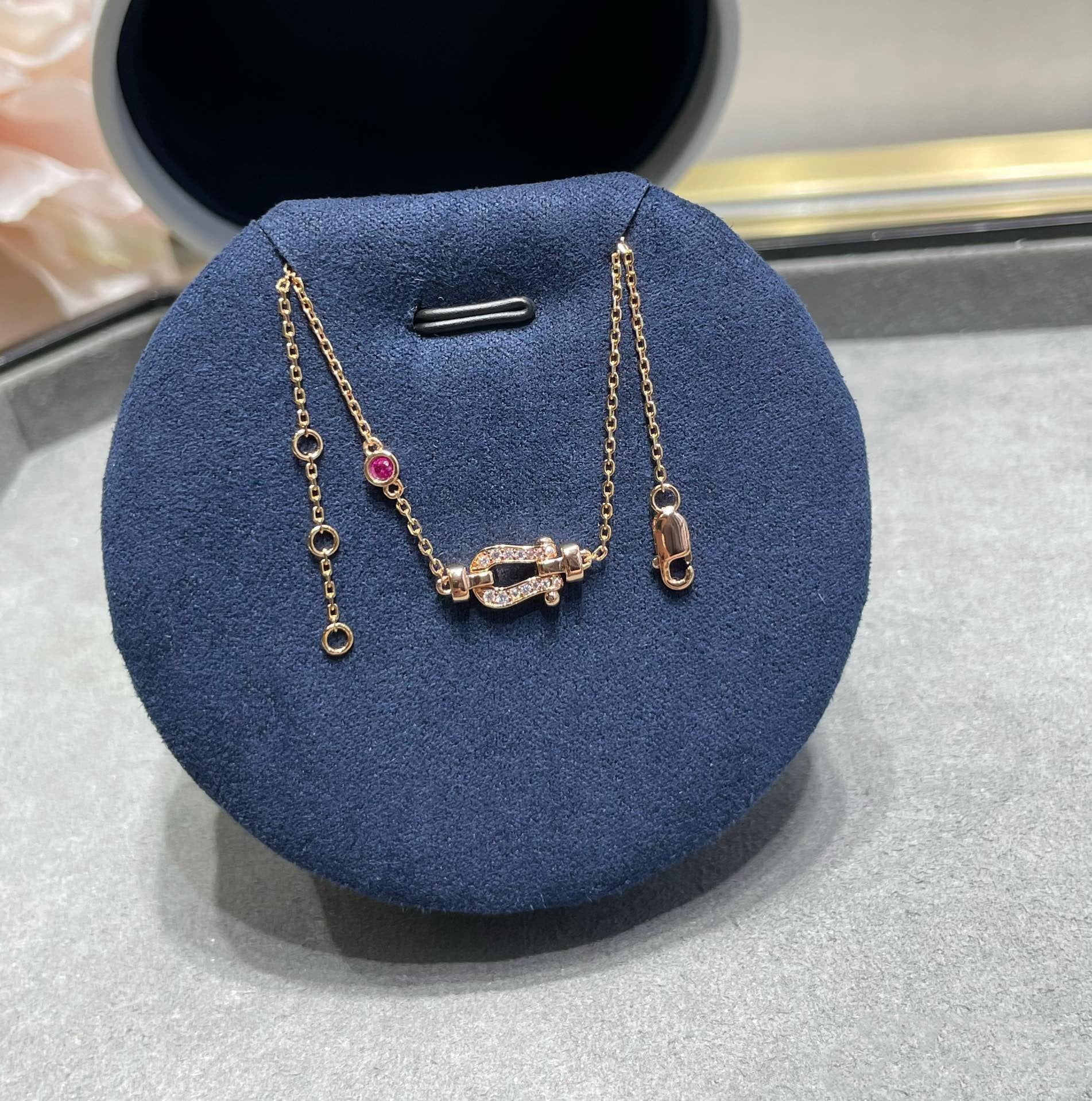 [⭐JeweliWhal]FORCE 10 DIAMOND CHAIN LINK PINK GOLD BRACELET