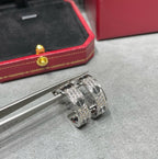 [⭐JeweliWhal]LOVE CERAMIC DIAMOND PAVED SILVER EARRINGS