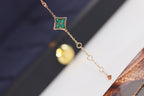 [⭐JeweliWhal]STAR AND SUN 4 MOTIF PINK GOLD MALACHITE BRACELET