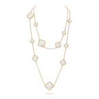 [⭐JeweliWhal]CLOVER 16 MOTIF WHITE MOP GOLD NECKLACE