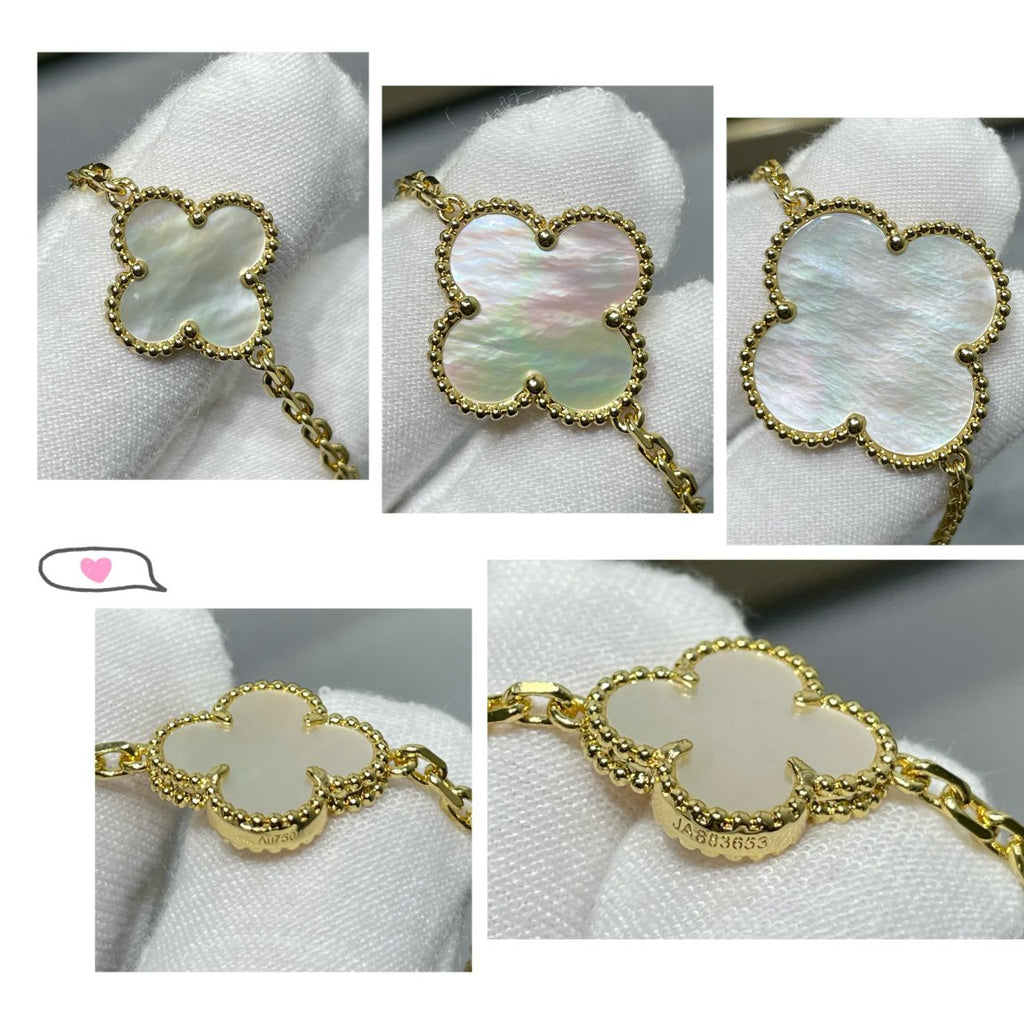 [⭐JeweliWhal]CLOVER 16 MOTIF WHITE MOP GOLD NECKLACE