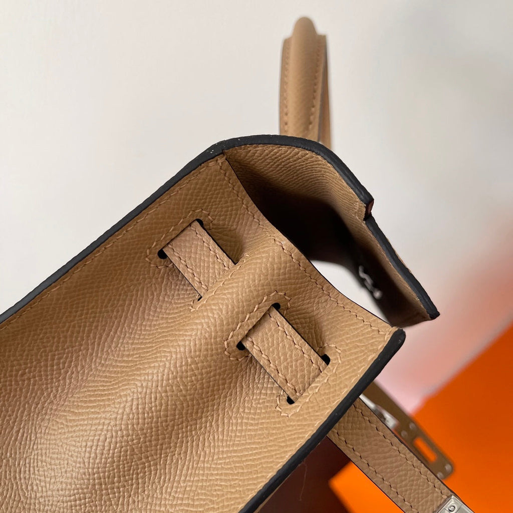 HM ケリー 25cm ベージュ エプソムレザー シルバー金具