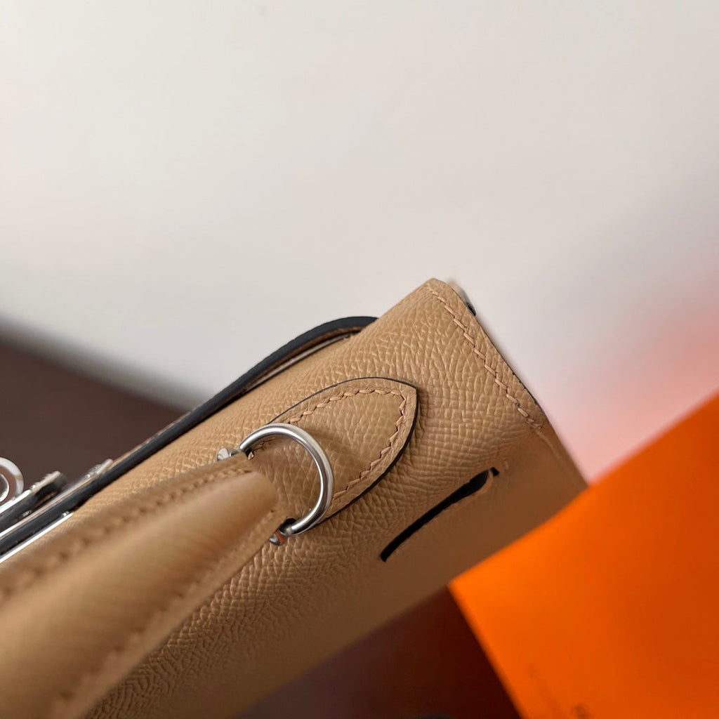 HM ケリー 25cm ベージュ エプソムレザー シルバー金具