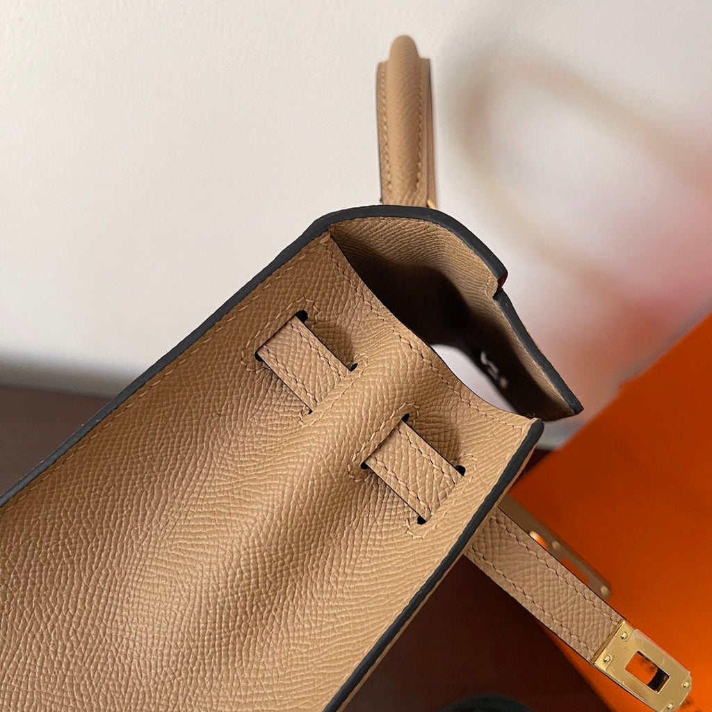 HM ケリー 25cm ベージュ エプソムレザー ゴールド金具