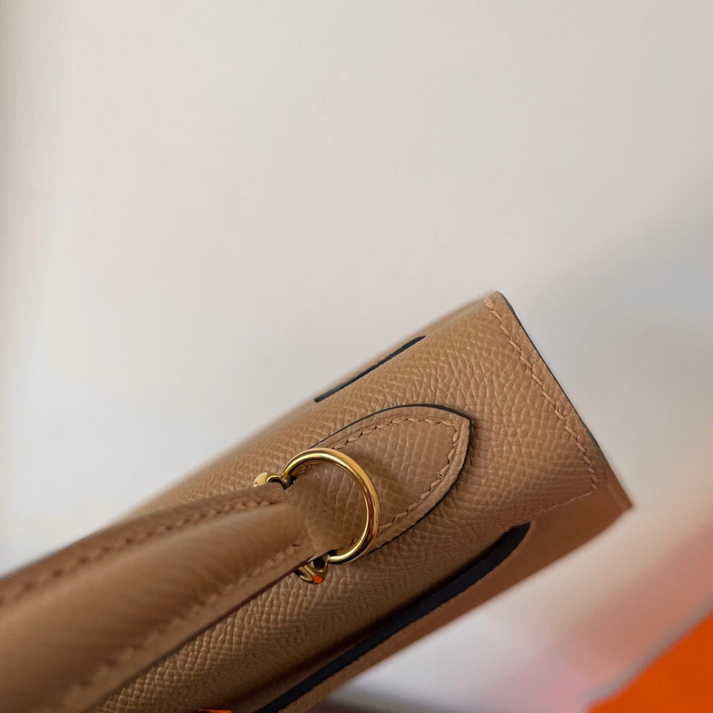 HM ケリー 25cm ベージュ エプソムレザー ゴールド金具