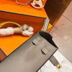 HM ケリー 25cm グレー エプソムレザー ゴールド金具