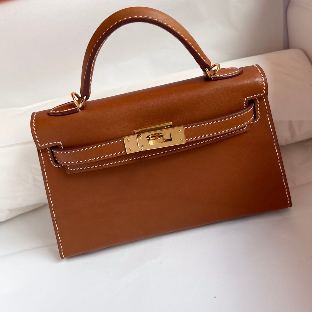 HM ケリー 19cm ゴールドサドルレザー ゴールド金具