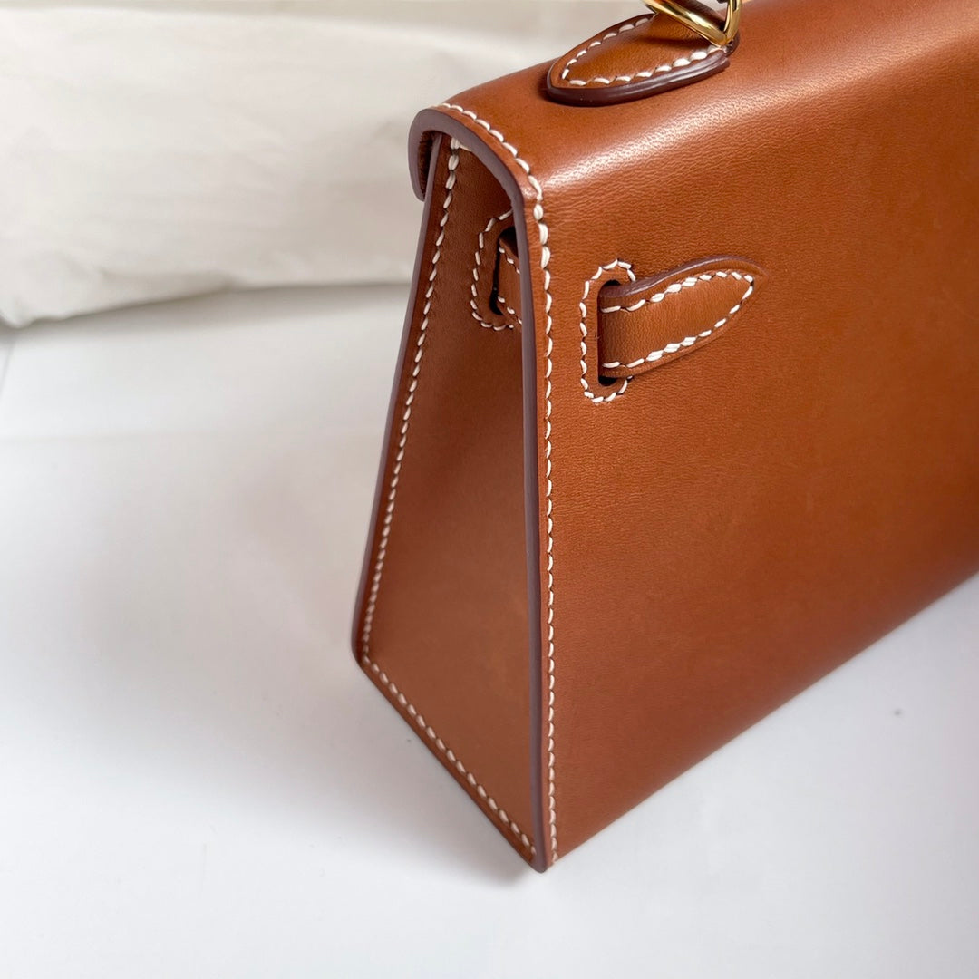 HM ケリー 19cm ゴールドサドルレザー ゴールド金具