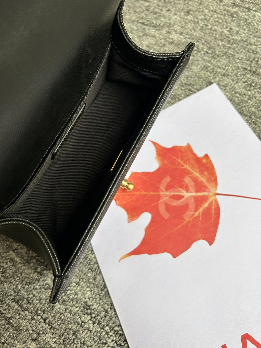 ボーイズバッグ スモール 20 ブラック シェブロン キャビア ゴールド金具