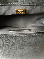 ボーイズバッグ スモール 20 ブラック シェブロン キャビア ゴールド金具