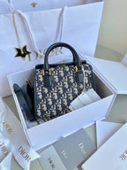 スモールボストン 22 ブルー 斜め刺繍