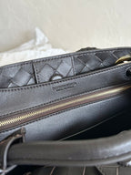 BV SMALL ANDIAMO 25CM BLACK LAMBSKIN